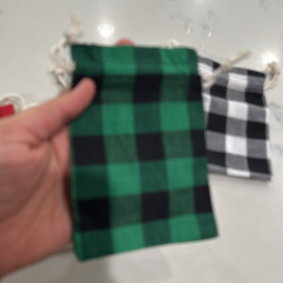 6 pieces plaid cotton gift pouches - Picture 5 of 8